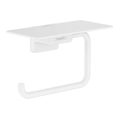 Image of hansgrohe AddStoris Roll holder with shelf, matt white, 41772700