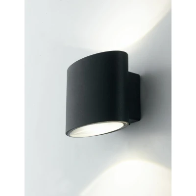 Image of Boxter Outdoor Integrated LED Up Down Wall Light, Black, IP44, 4000K