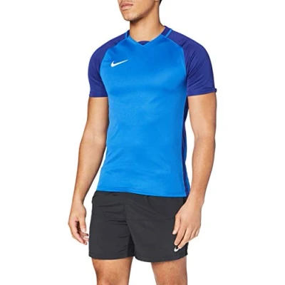 Image of NIKE Men&#039;s Trophy Iii Shortsleeve Jersey, Royal Blue/Deep Blue/White, S UK