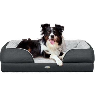 Image of PawHut Dog Sofa Bed Pet Mattress with Removable Washable Cover, Anti Slip Bottom, for Medium Sized Dogs, 90L x 69W 21Hcm Charcoal Grey