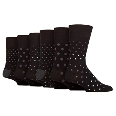 Image of Gentle Grip Sock Shop 6 Pairs Mens Loose Soft Top Non Elastic Bamboo Socks (6 11 UK, SOMRM11)