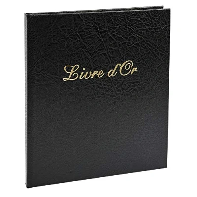 Image of Exacompta Ref. 4991E 1 imitation leather guest book Vertical format: 21 x 19 cm gold edge with title in letters 140 plain white pages Colour: Black