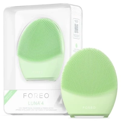 Image of FOREO LUNA 4 Facial Cleansing Brush Firming Face Massager Anti Aging Enhances Absorption of skin Care Products Simple Sensitive
