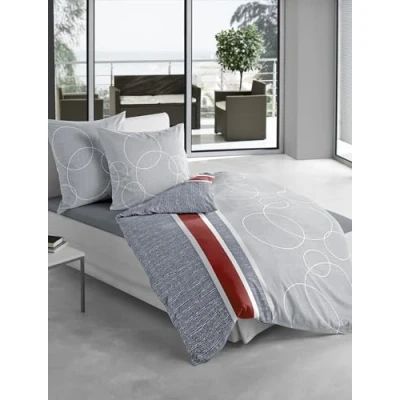 Image of Bierbaum 6230_08 mako Sateen Bed Linen Grey, satin, multicoloured, 155 x 220 cm