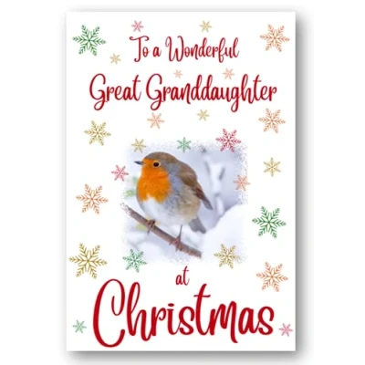 Image of Second Ave Great Granddaughter Christmas Robin Xmas Holiday Festive Greetings Card
