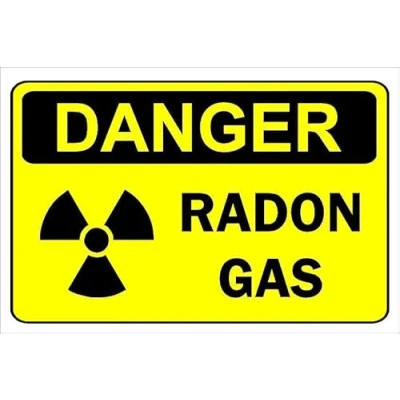 Image of Danger, radon gas, warning sign Self adhesive sticker (200mm x 150mm)