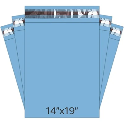Image of Mailing Bags, YUNJU Shipping Poly Postal Self Seal Bags in Size 14 x 19 Inch Small Postage Packaging 356mm to 483mm Blue 50 Pack
