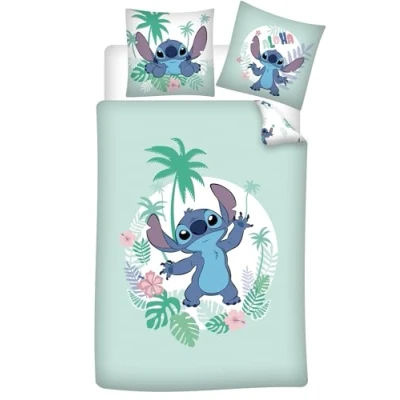Image of Stitch Hawaii Bedding Set, 100% Cotton, Duvet Cover 140 x 200 cm + Pillowcase 65