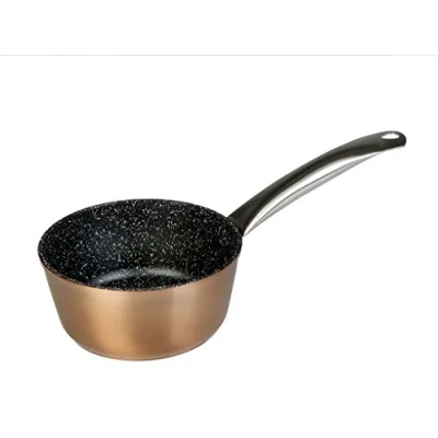 Image of WECOOK! Professional Induction Saucepan 14 cm, Milk Pan, Ecological Non Stick Stone Without PFOA, Forged Aluminium, 2.8 mm Thick, Copper, Stainless Steel Handle, Vitro Ceramic, Gas, Oven