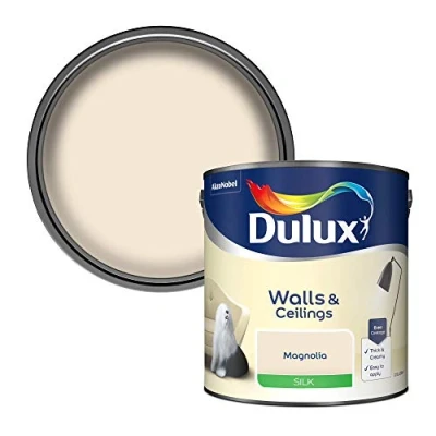 Image of Dulux Silk Emulsion Paint For Walls And Ceilings Magnolia 2.5 Litres
