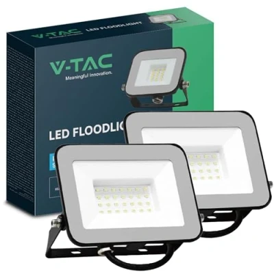 Image of V TAC LED Floodlight Outdoor 50W Flood Lights 4000 Lumens Work Light Waterproof IP65 White 6400K for Garden Patio Driveway (Pack of 2)