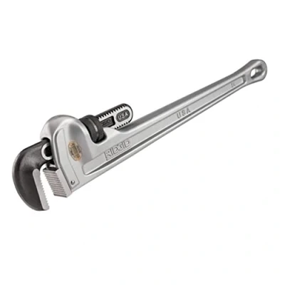 Image of RIDGID 31105 Model 824 Aluminium Straight Pipe Wrench,Plumbing Wrench,Grey, 24 inch