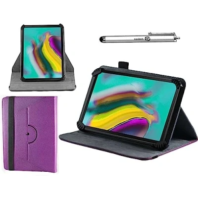 Image of Navitech Purple Case With 360 Rotational Stand &amp; Stylus Compatible Biegedy 10 Inch Android Tablet