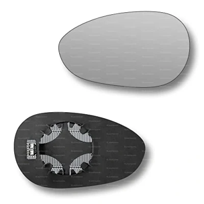 Image of Less4spares Replacement Wing Mirror Glass Left Compatible with Fiat Grande Punto 2005 2018 CLIP ON Passnager Near Side N/S Heated Convex