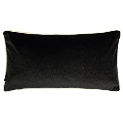 Image of Paoletti Torto Rectangular Cushion Cover, Black/Ivory, 30 x 60cm