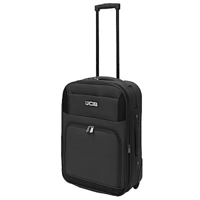 Image of JCB 21&quot; Large Hand Luggage, Lightweight Cabin Suitcase, Trolley Bag Case Telescopic Black (21&quot;)