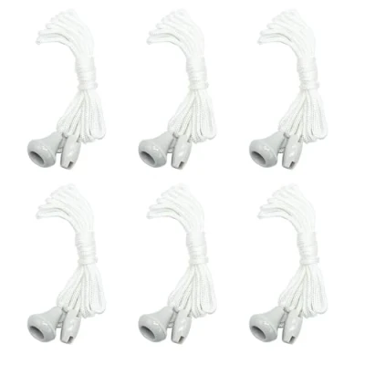 Image of REBECASKYENS 6 Pcs White Light Pull Cord,Spare Cord for Ceiling Switch,Replacement Switch, String with Connector Switches Bathroom (1.5m/59inch)