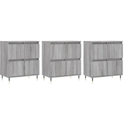Image of vidaXL Sideboards 3 pcs Grey Sonoma Engineered Wood