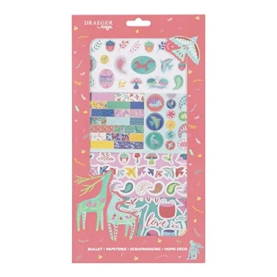 Image of DRAEGER PARIS 1886 Die Cut Stickers &amp; Shapes Kit, Paper, Multicolored, Planche 17x31cm