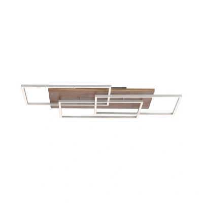 Image of Palma Integrated LED Semi Flush Ceiling Light Wooden Decor 3x 12W 2700 5000K Dimmable