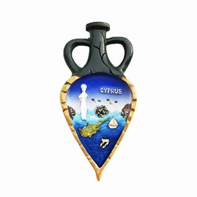 Image of Cyprus 3D Bottle Refrigerator Magnet Resin Travel Souvenirs,Handmade Home &amp; Kitchen Decoration Fridge Collection Gift