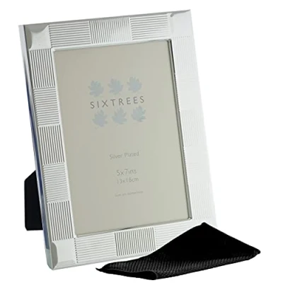 Image of Sixtrees O&#039;Sullivan Embossed Silver Plated 5 x 7 inch Photo Frame complete with Microfibre Polishing Cloth