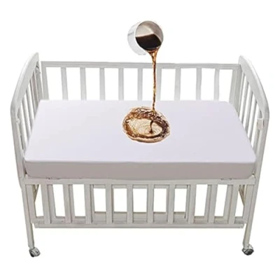 Image of 120x60 Cot Mattress Fitted Sheet Waterproof Protector 120 x 60cm Cover 60x120cm Soft Washable Breathable Bed for Infant and Toddler Baby