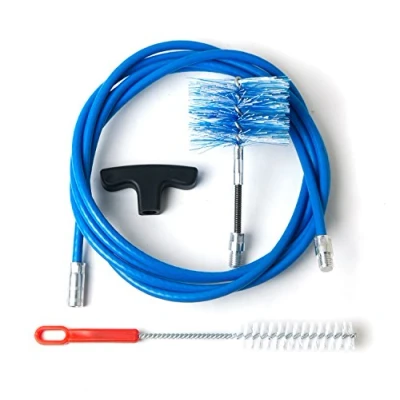 Image of Kit 3 Metres + Flexible Brush 80 mm Cleaning Pellet Stove Flue Pipes with Blue Curves