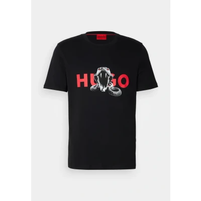 Image of HUGO Deyladec Print Tshirt, Men&#039;s, Size: Small, Black