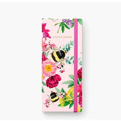 Image of Lola Design Wildlife Botanical Sticky Notes Notepad Organiser Bumble Bee Beautiful Gift Stationery