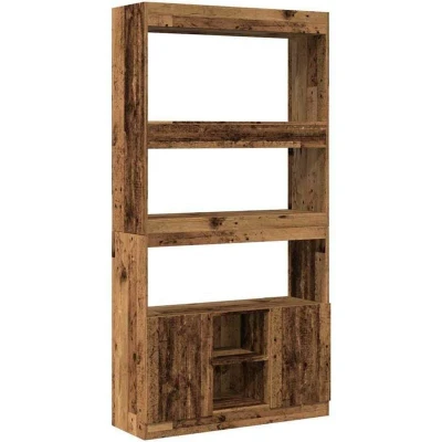 Image of vidaXL Old Wood Highboard Cabinet Sideboard Cupboard with Ample Storage 92x33x180 cm for Living Room, Bedroom, Office