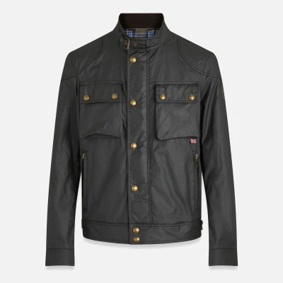 Image of Belstaff Racemaster Mens Waxed Cotton Compact Field Jacket Black Size 44 (Chest)