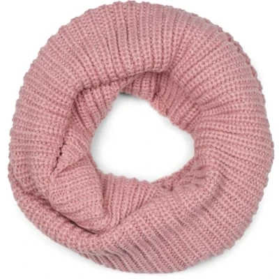 Image of styleBREAKER Unisex Fine Knit Scarf, plain Loop Infinity Rib Winter Knitted Scarf 01018112, Colour:Old Rose