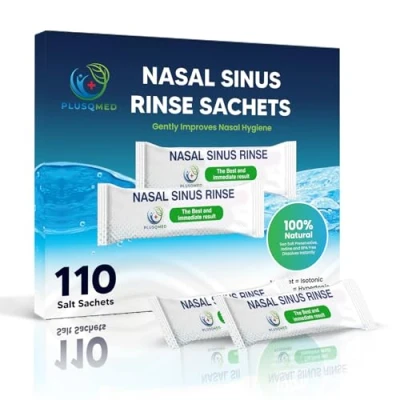 Image of PLUSQMED 80 Packets Neti Pot, Nasal Rinse Sachets,Nose Salt,Sinus Sachets,Comatible one Sachet 240 ml or 300