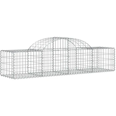 Image of vidaXL Arched Gabion Baskets 6 pcs 200x50x40/60 cm Galvanised Iron