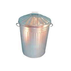 Image of Galvanised Dustbin With Lid 90L