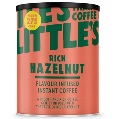 Image of Little&#039;s Rich Hazelnut Flavoured Instant Coffee, 500g Tin &amp; Smooth Infused With Flavour Vegan Friendly, Low Calories, No Added Sugar