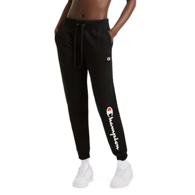Image of Champion Women&#039;s, Powerblend, Fleece Joggers, Comfortable Pants, 29&quot; (Plus, Black Script, S
