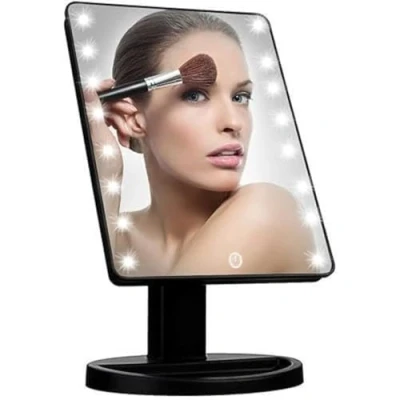 Image of Vivo Technologies 16 LED Touch Vanity Makeup Mirror Controlled Portable Tabletop Cosmetic Light 180Swivel Rotation Tray UK Black