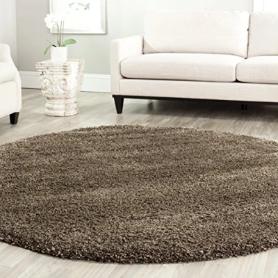 Image of SAFAVIEH Shaggy Rug for Living Room, Dining Bedroom California Shag Collection, High Pile, in Mushroom, 201 X cm