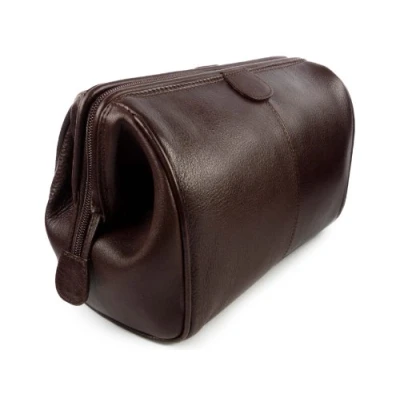 Image of Mala Leather Mens Washbag Verve Collection Brown