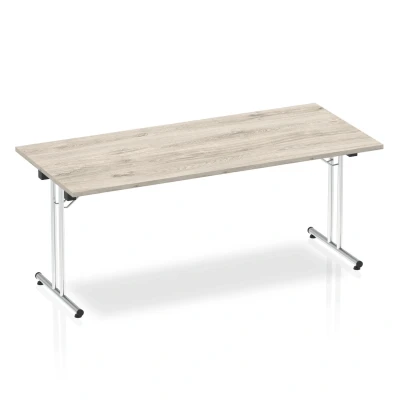 Image of Impulse 1800mm Folding Rectangular Table Grey Oak Top