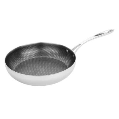 Image of Vogue Tri Shield Stainless Steel Frying Pan with Clad Coating 28cm