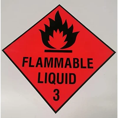Image of Dangerous substance labels Flammable liquid safety sign 3 Self adhesive sticker 300mm x