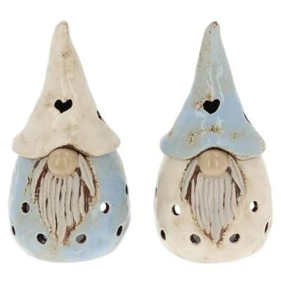 Image of Shudehill Giftware Village Pottery Gonk Oil Warmer Blue/Cream 330981