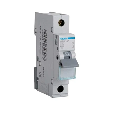 Image of Hager MTN140 Miniature Circuit Breaker, 1 Pole, Module, Type B, 6 kA Breaking Capacity, 40 A Current