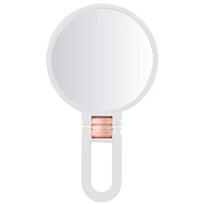 Image of Soft Touch Handheld Mirror, 10x Magnification (white)