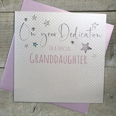 Image of WHITE COTTON CARDS Special Granddaughter Handmade Dedication Card, DS37 GD