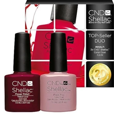 Image of CND Shellac UV/LED Power Polish, Tinted Love/Field Fox 7.3 ml Pack of 2