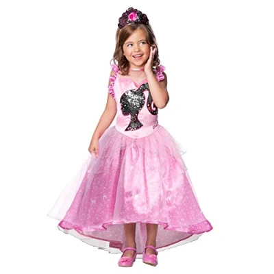 Image of Rubie&#039;s 701342S Barbie Princess Costume, Girls, Pink, Small 3 4 Years Halloween